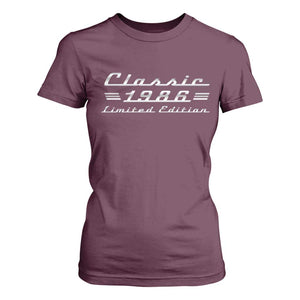 40th Birthday 1986 Limited Edition Classic Car T Shirt For Women