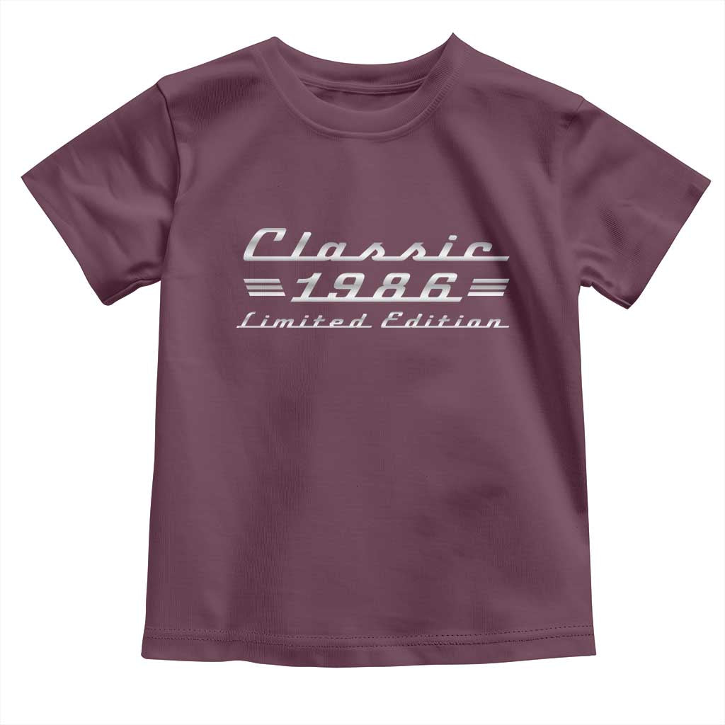 40th Birthday 1986 Limited Edition Classic Car Toddler T Shirt