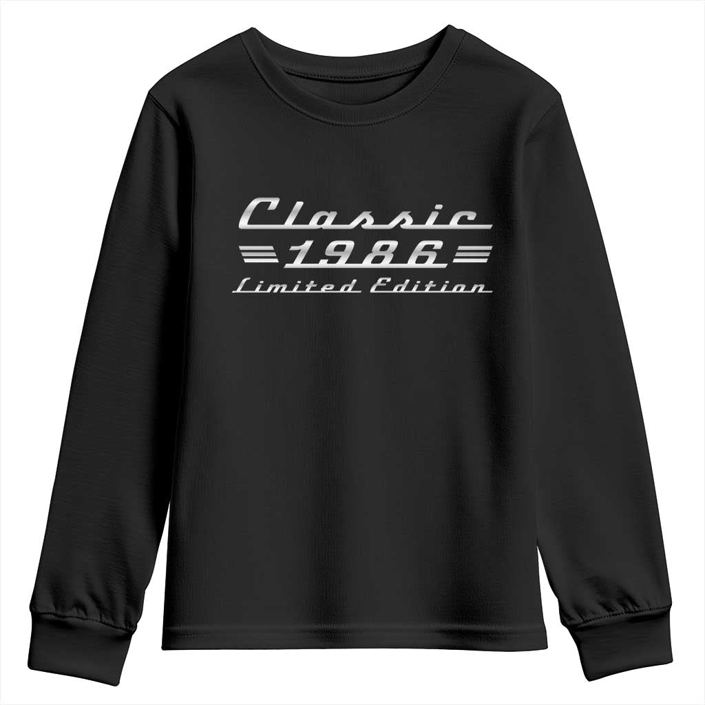 40th Birthday 1986 Limited Edition Classic Car Youth Sweatshirt