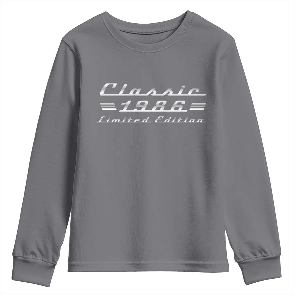 40th Birthday 1986 Limited Edition Classic Car Youth Sweatshirt