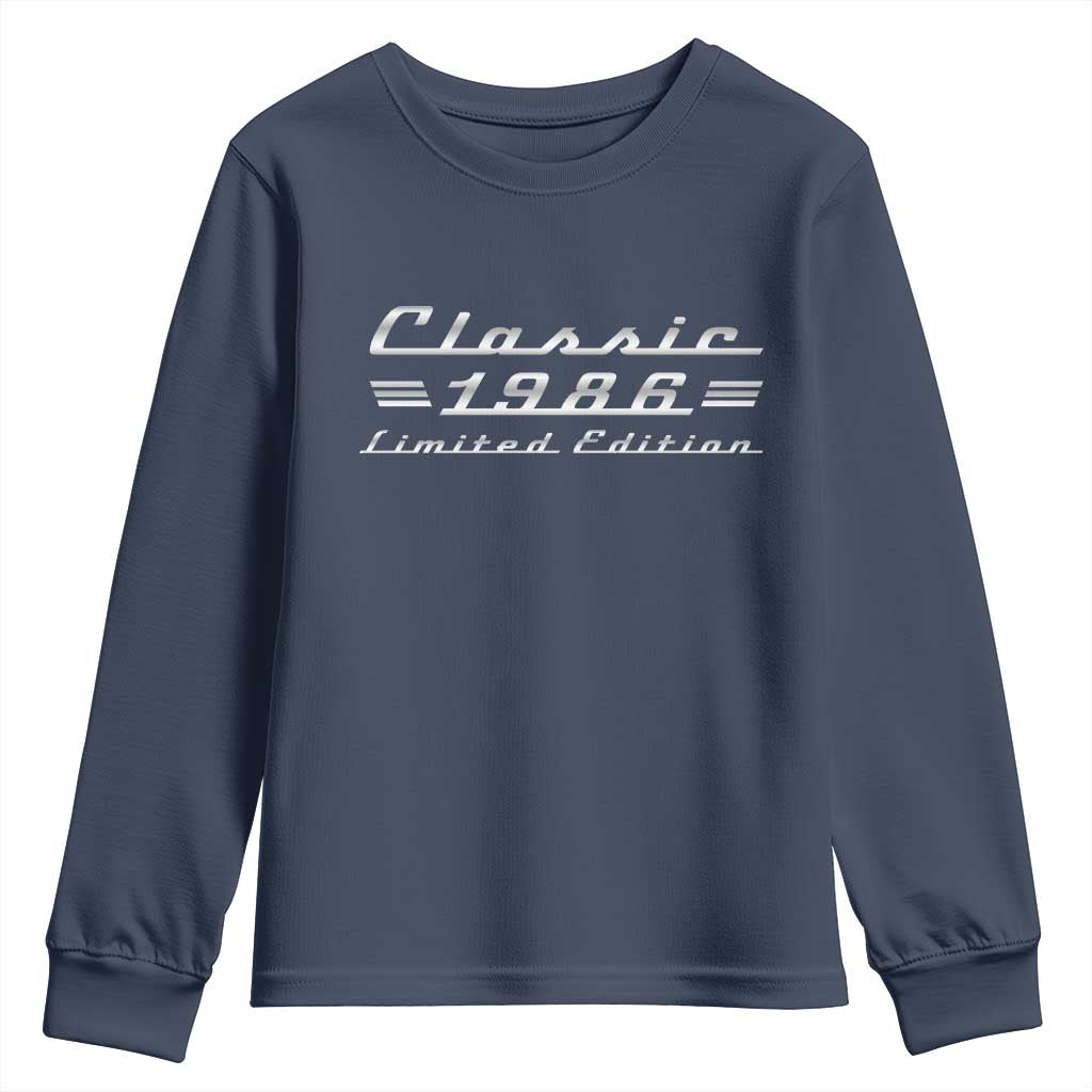 40th Birthday 1986 Limited Edition Classic Car Youth Sweatshirt
