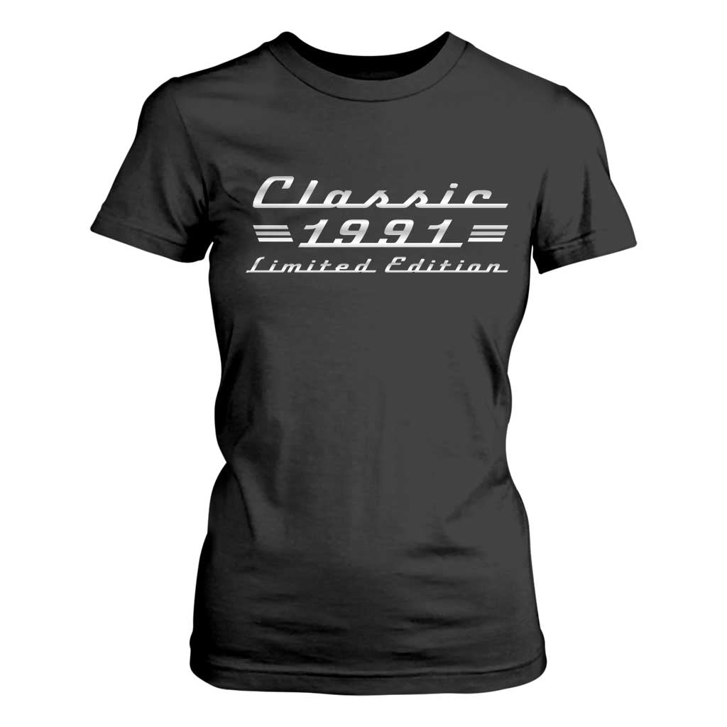 35th Birthday 1991 Limited Edition Classic Car T Shirt For Women