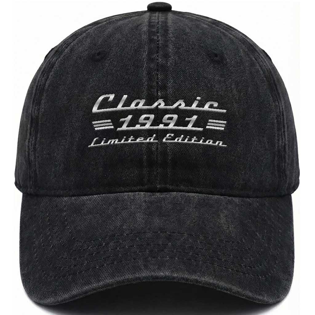 35th Birthday 1991 Limited Edition Classic Car Washed Cotton Baseball Cap