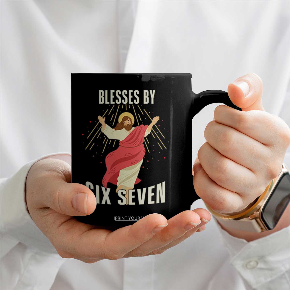 Christian 67 Meme Coffee Mug Blesses By Six Seven Funny TS14 Print Your Wear