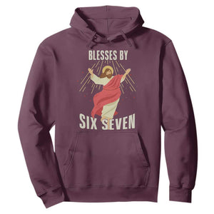 Christian 67 Meme Hoodie Blesses By Six Seven Funny TS14 Maroon Print Your Wear