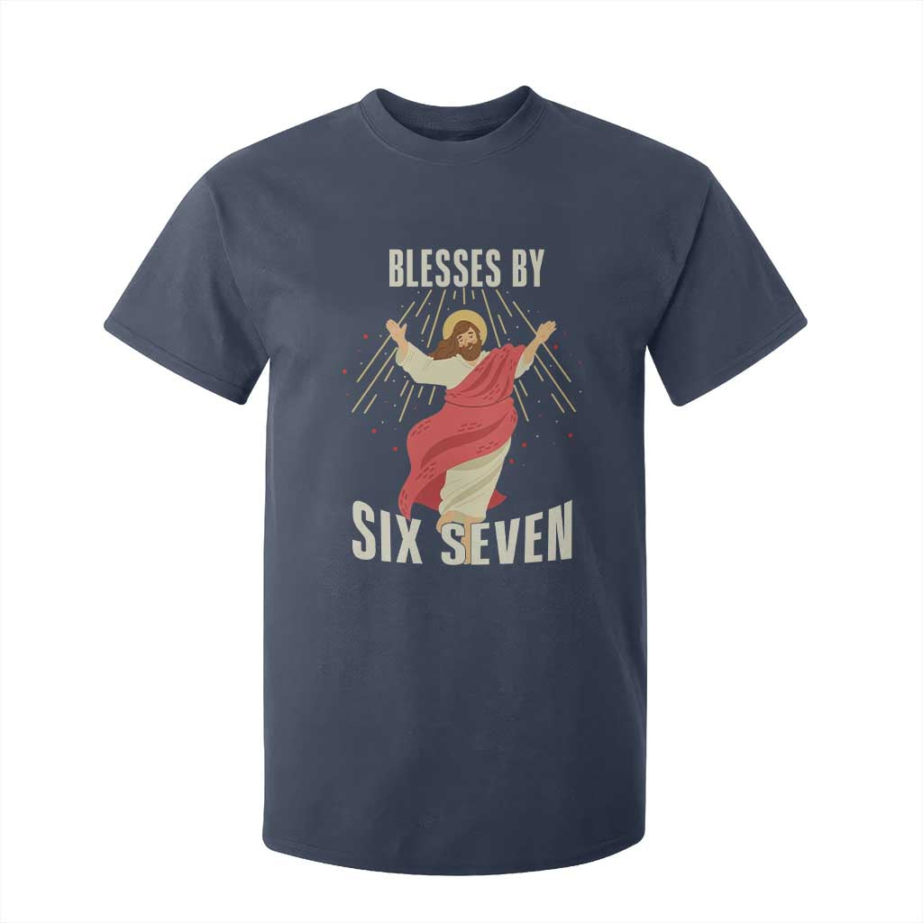 Christian 67 Meme T Shirt For Kid Blesses By Six Seven Funny TS14 Navy Print Your Wear