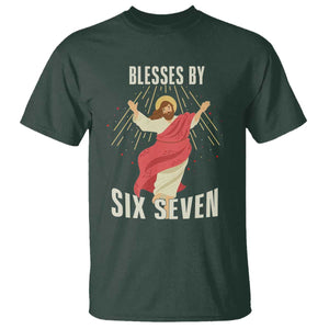 Christian 67 Meme T Shirt Blesses By Six Seven Funny TS14 Dark Forest Green Print Your Wear
