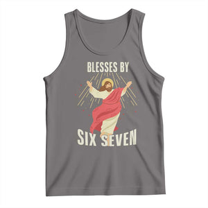 Christian 67 Meme Tank Top Blesses By Six Seven Funny TS14 Deep Heather Print Your Wear