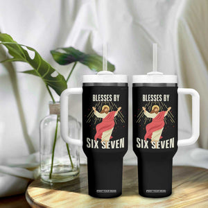 Christian 67 Meme Tumbler With Handle Blesses By Six Seven Funny TS14 Print Your Wear