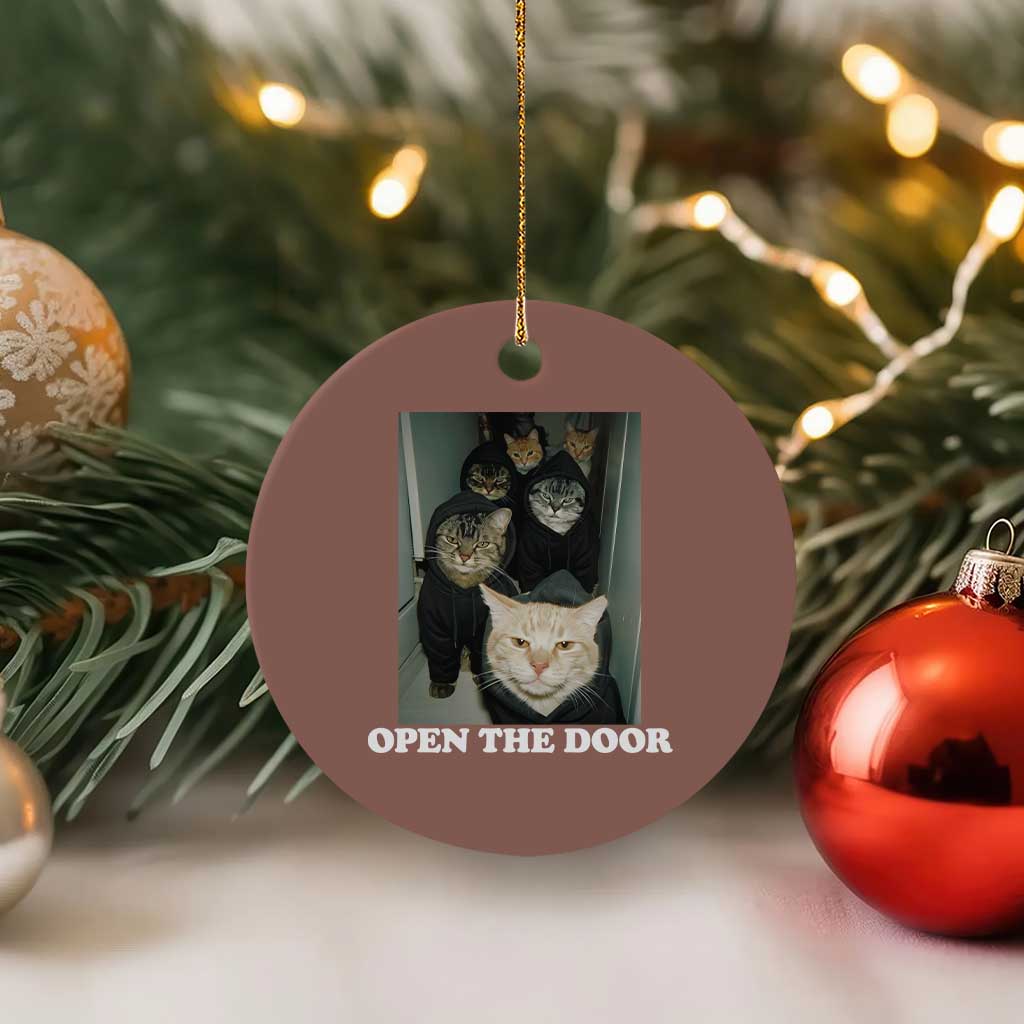 Open The Door Cats Lover Ceramic Ornament Funny Cat Gang Sarcastic Meme TS14 1pc Mocha Print Your Wear