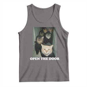 Open The Door Cats Lover Tank Top Funny Cat Gang Sarcastic Meme TS14 Deep Heather Print Your Wear
