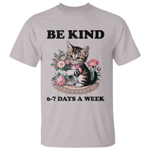 Be Kind 6 7 Days a Week T Shirt Funny Six Seven Cat Teacher Meme TS14 Ice Gray Print Your Wear