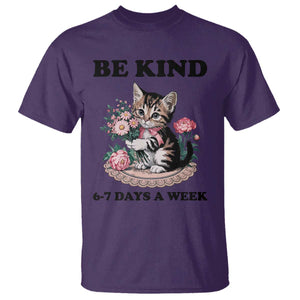 Be Kind 6 7 Days a Week T Shirt Funny Six Seven Cat Teacher Meme TS14 Purple Print Your Wear