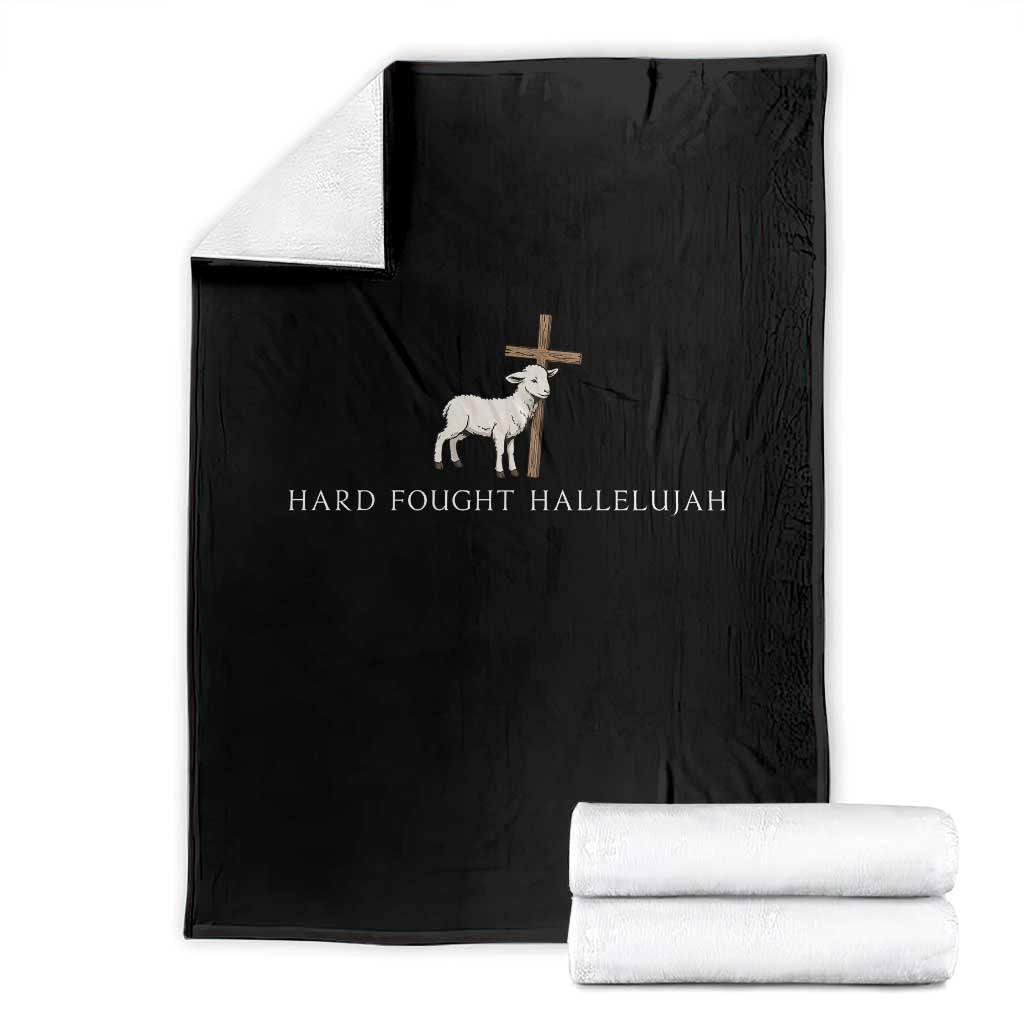 Hard Fought Hallelujah Throw Blanket Christian Bible Verse Faith TS14 Black Print Your Wear