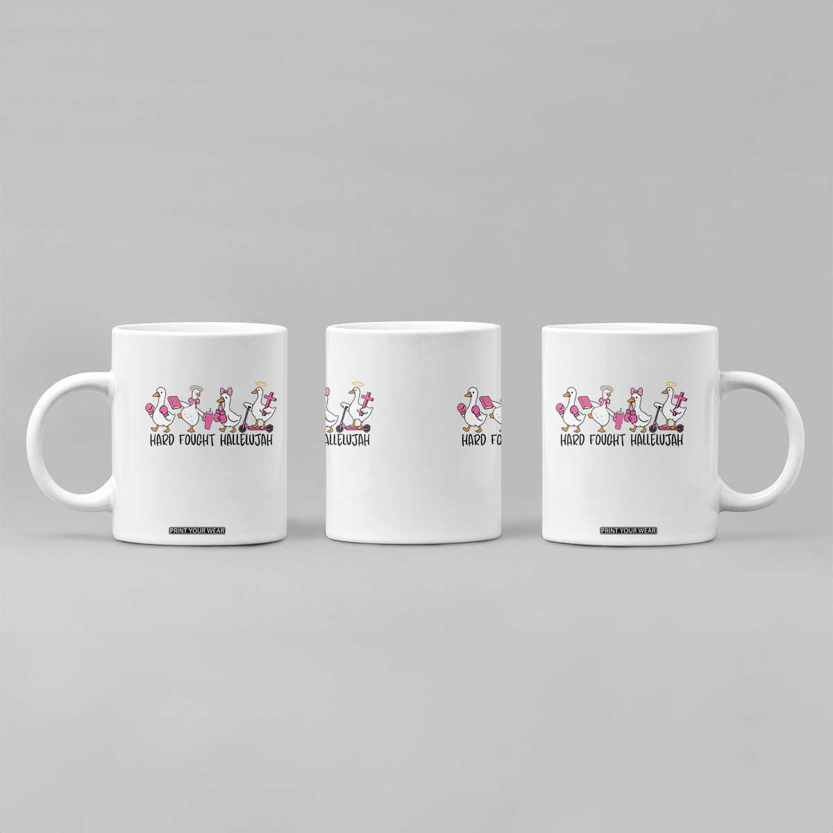 Hard Fought Hallelujah Coffee Mug Funny Christian Goose TS14 Print Your Wear