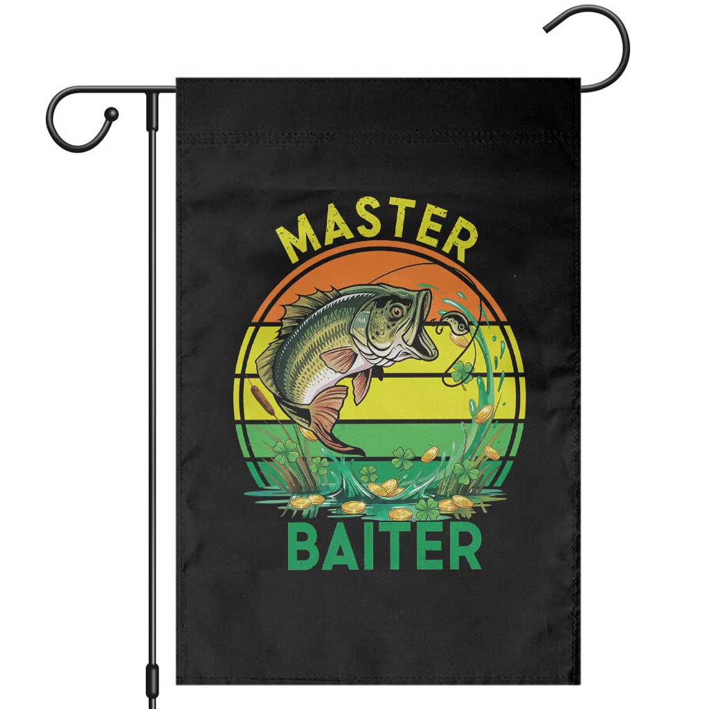 Funny Bass Fishing St Patricks Day Garden Flag Master Baiter TS14 Black Print Your Wear