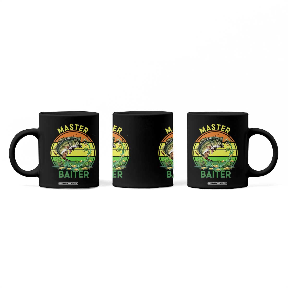 Funny Bass Fishing St Patricks Day Coffee Mug Master Baiter TS14 Print Your Wear