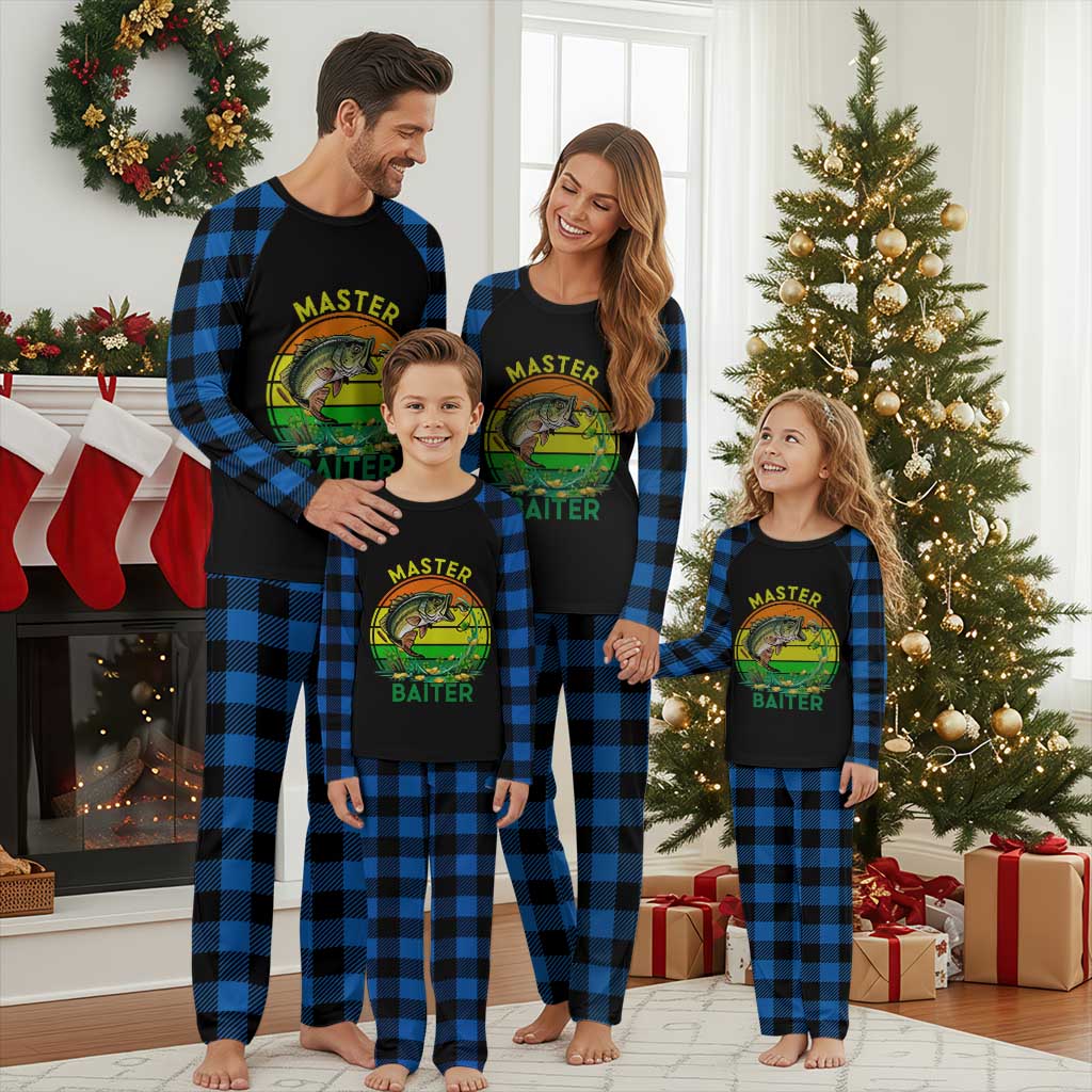 Funny Bass Fishing St Patricks Day Plaid Pajama Set Master Baiter TS14 Blue Plaid Print Your Wear