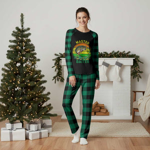 Funny Bass Fishing St Patricks Day Plaid Pajama Set Master Baiter TS14 Green Plaid Print Your Wear