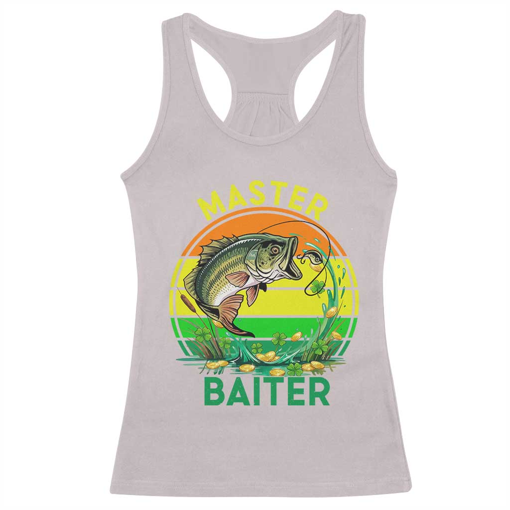 Funny Bass Fishing St Patricks Day Racerback Tank Top Master Baiter TS14 Ice Gray Print Your Wear