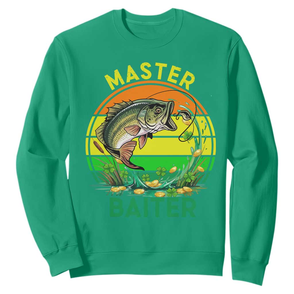 Funny Bass Fishing St Patricks Day Sweatshirt Master Baiter TS14 Irish Green Print Your Wear