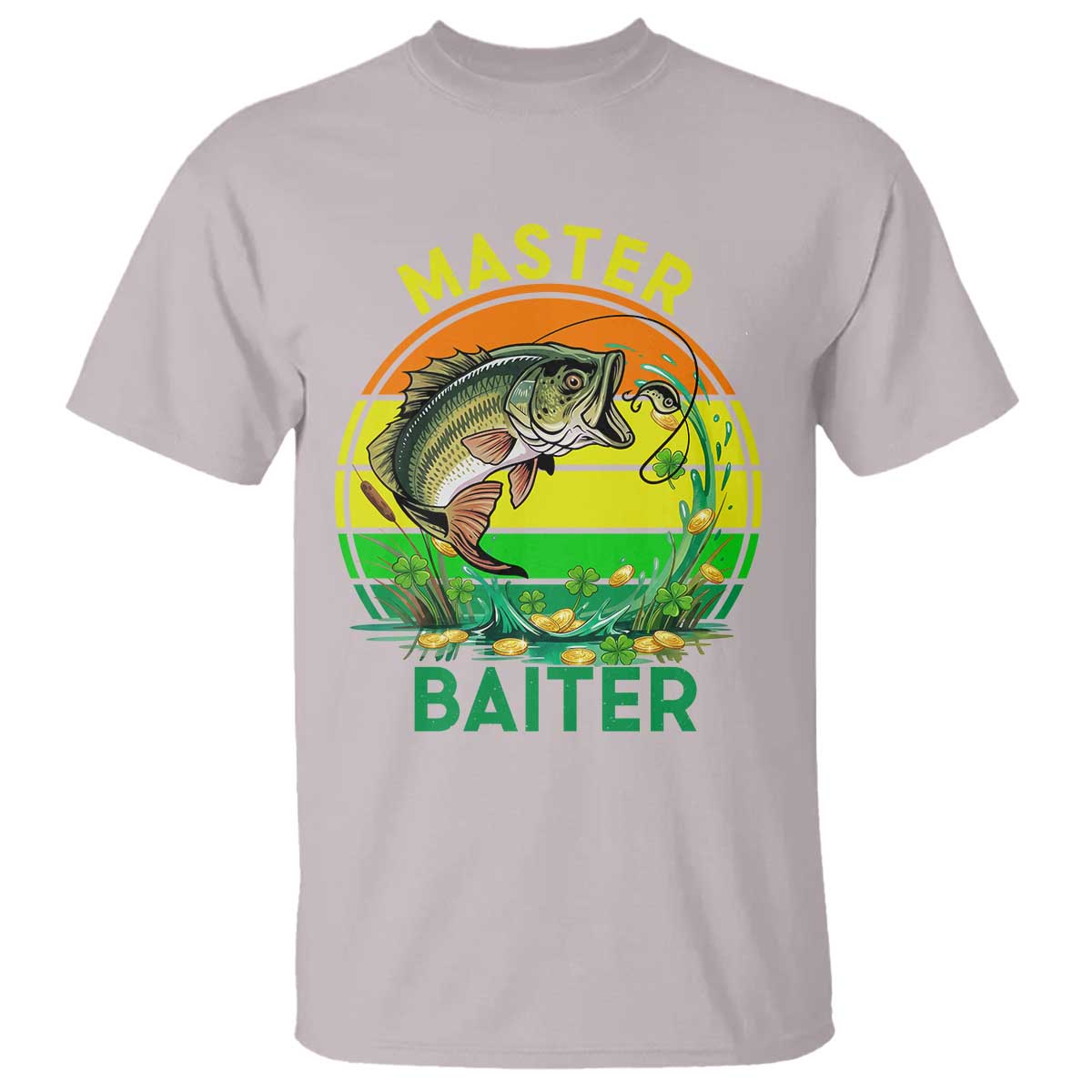Funny Bass Fishing St Patricks Day T Shirt Master Baiter TS14 Ice Gray Print Your Wear