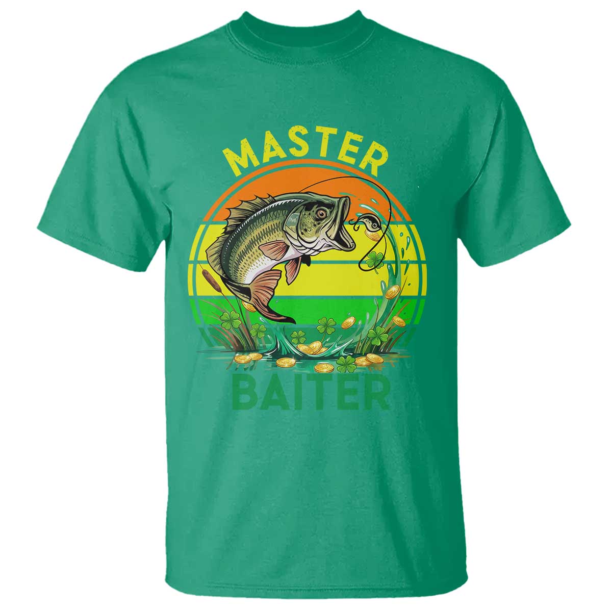 Funny Bass Fishing St Patricks Day T Shirt Master Baiter TS14 Irish Green Print Your Wear