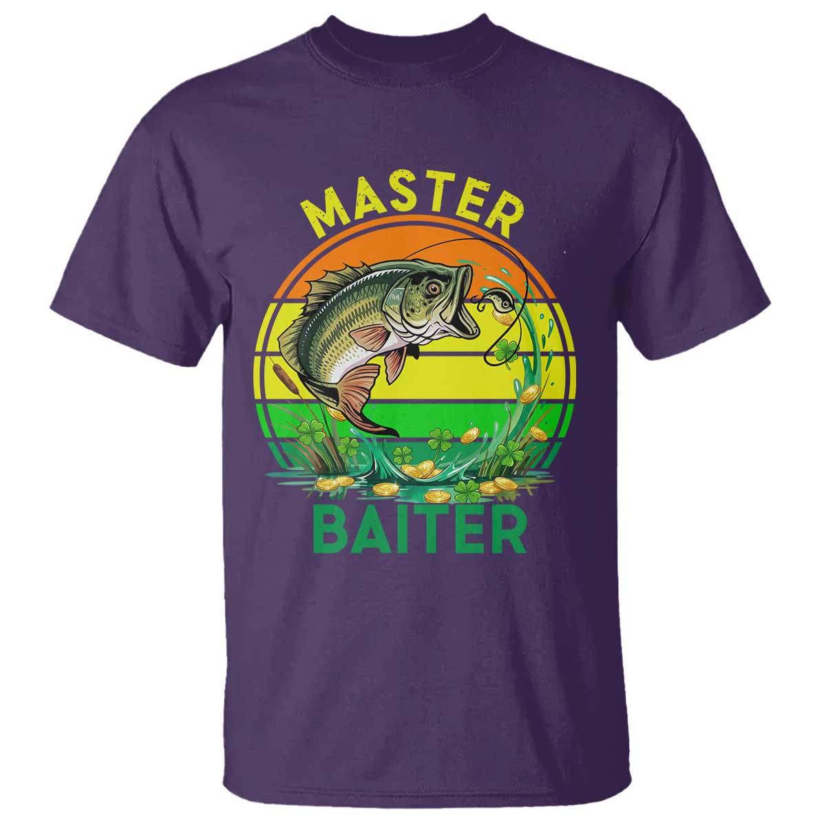 Funny Bass Fishing St Patricks Day T Shirt Master Baiter TS14 Purple Print Your Wear