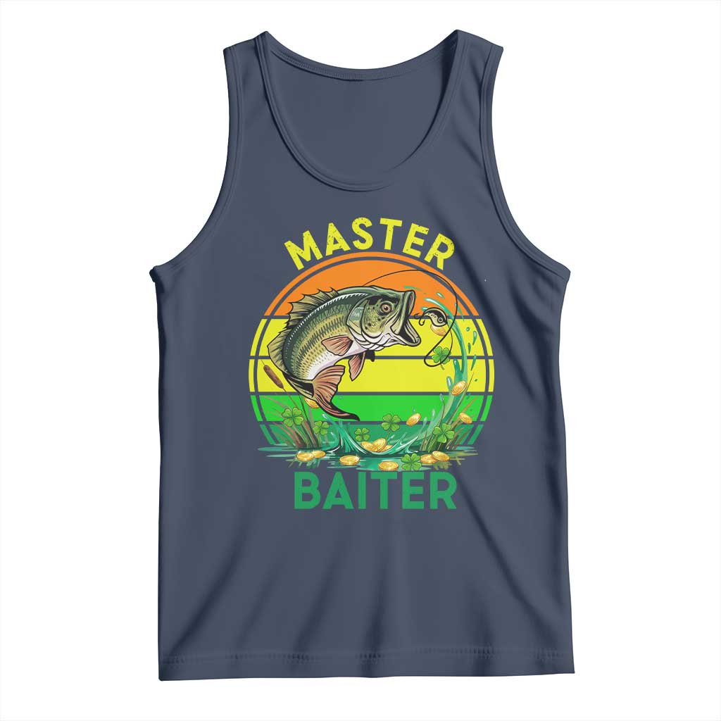 Funny Bass Fishing St Patricks Day Tank Top Master Baiter TS14 Navy Print Your Wear