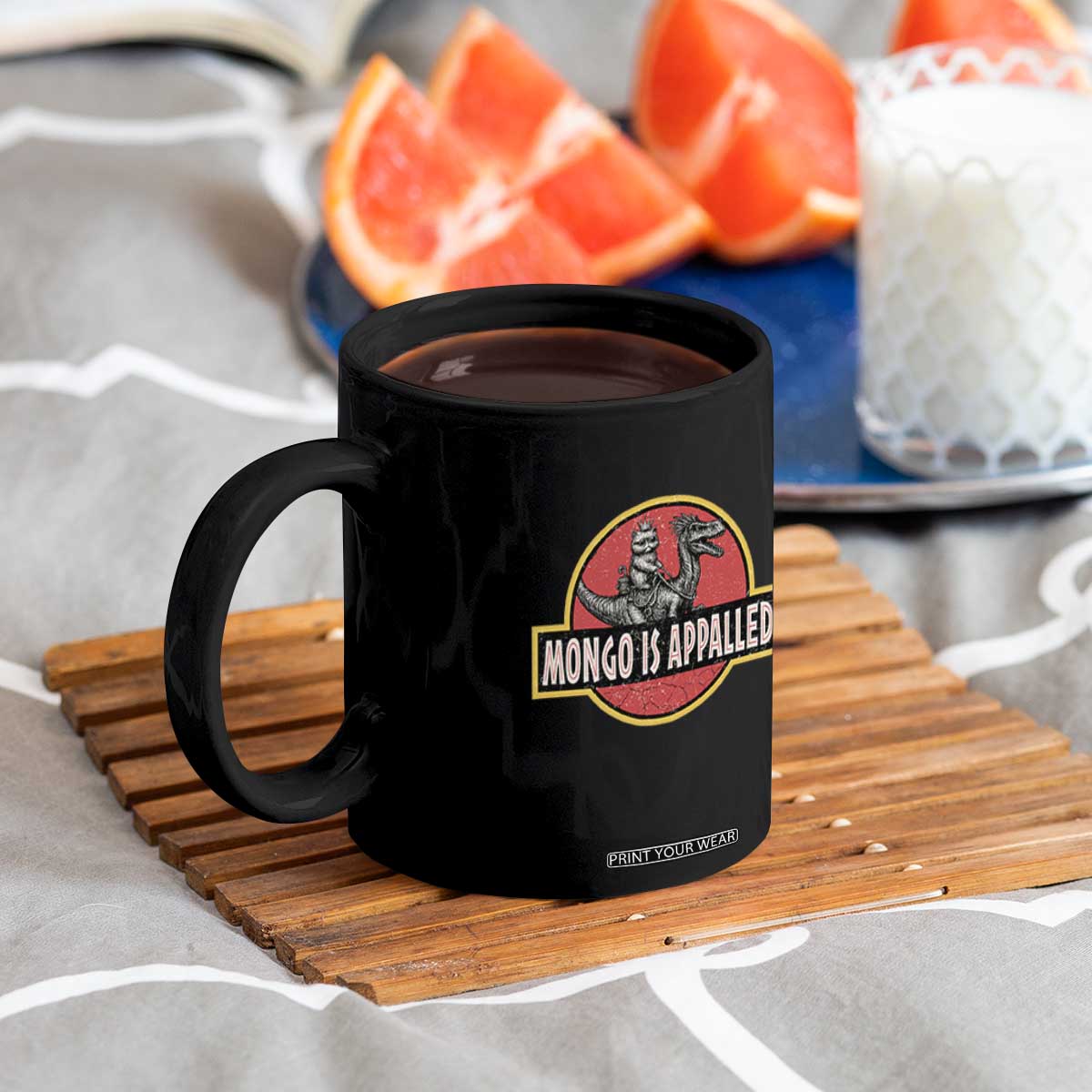 Retro Mongo is Appalled Coffee Mug Princess Cat Riding Dinosaur Book Lover TS14 Print Your Wear