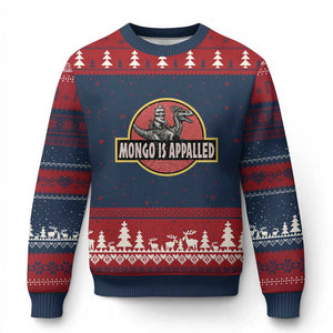 Retro Mongo is Appalled Ugly Christmas Sweater Princess Cat Riding Dinosaur Book Lover TS14 Navy Red Print Your Wear