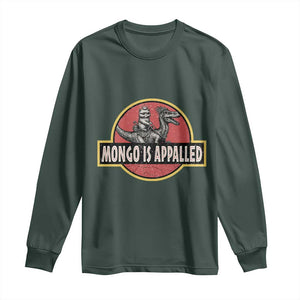 Retro Mongo is Appalled Long Sleeve Shirt Princess Cat Riding Dinosaur Book Lover TS14 Dark Forest Green Print Your Wear