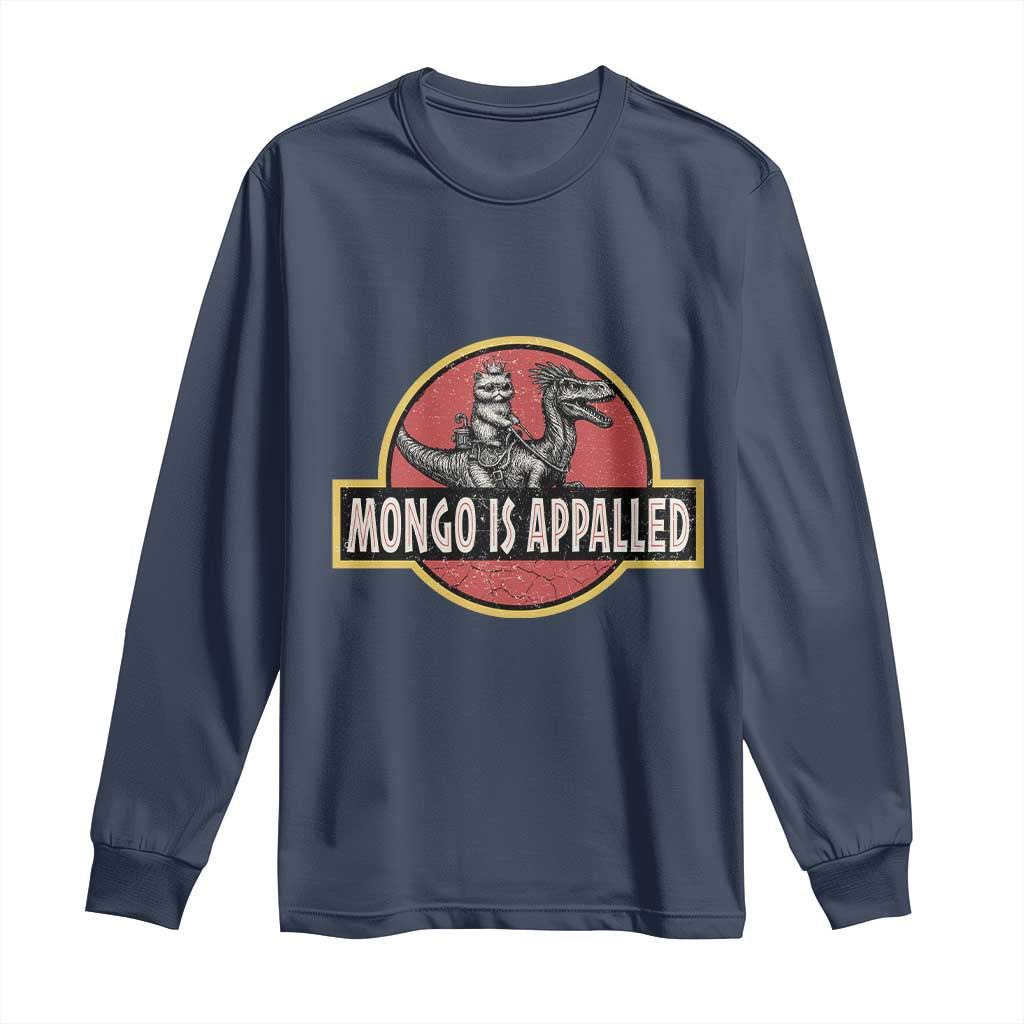 Retro Mongo is Appalled Long Sleeve Shirt Princess Cat Riding Dinosaur Book Lover TS14 Navy Print Your Wear