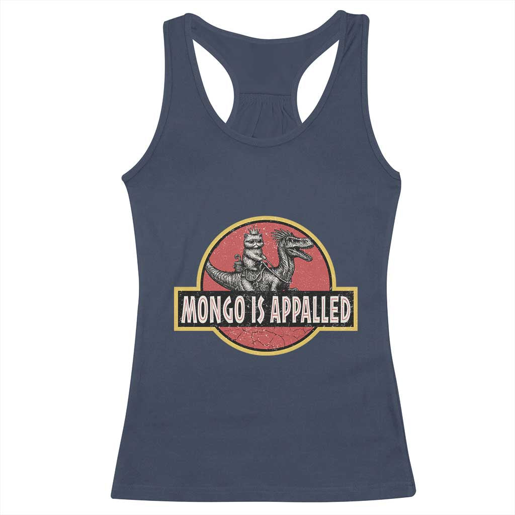 Retro Mongo is Appalled Racerback Tank Top Princess Cat Riding Dinosaur Book Lover TS14 Navy Print Your Wear