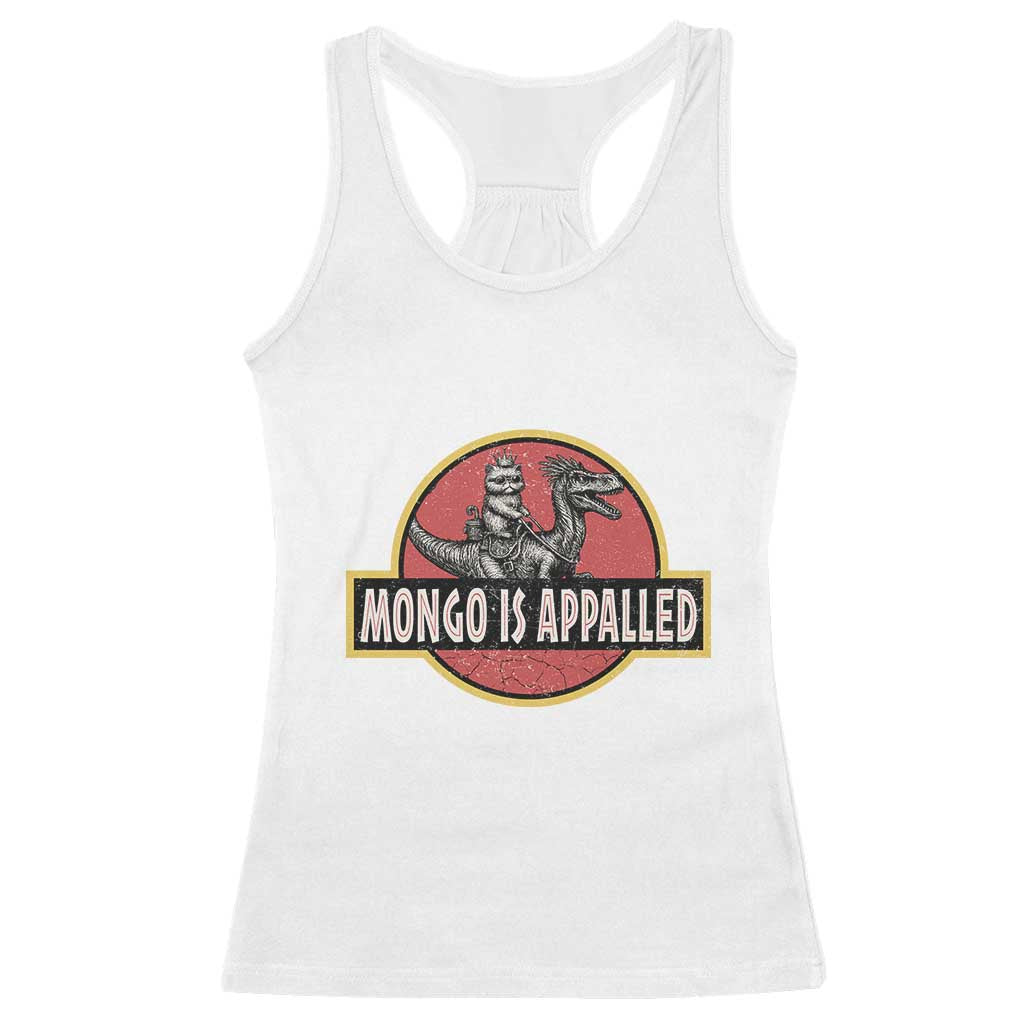 Retro Mongo is Appalled Racerback Tank Top Princess Cat Riding Dinosaur Book Lover TS14 White Print Your Wear