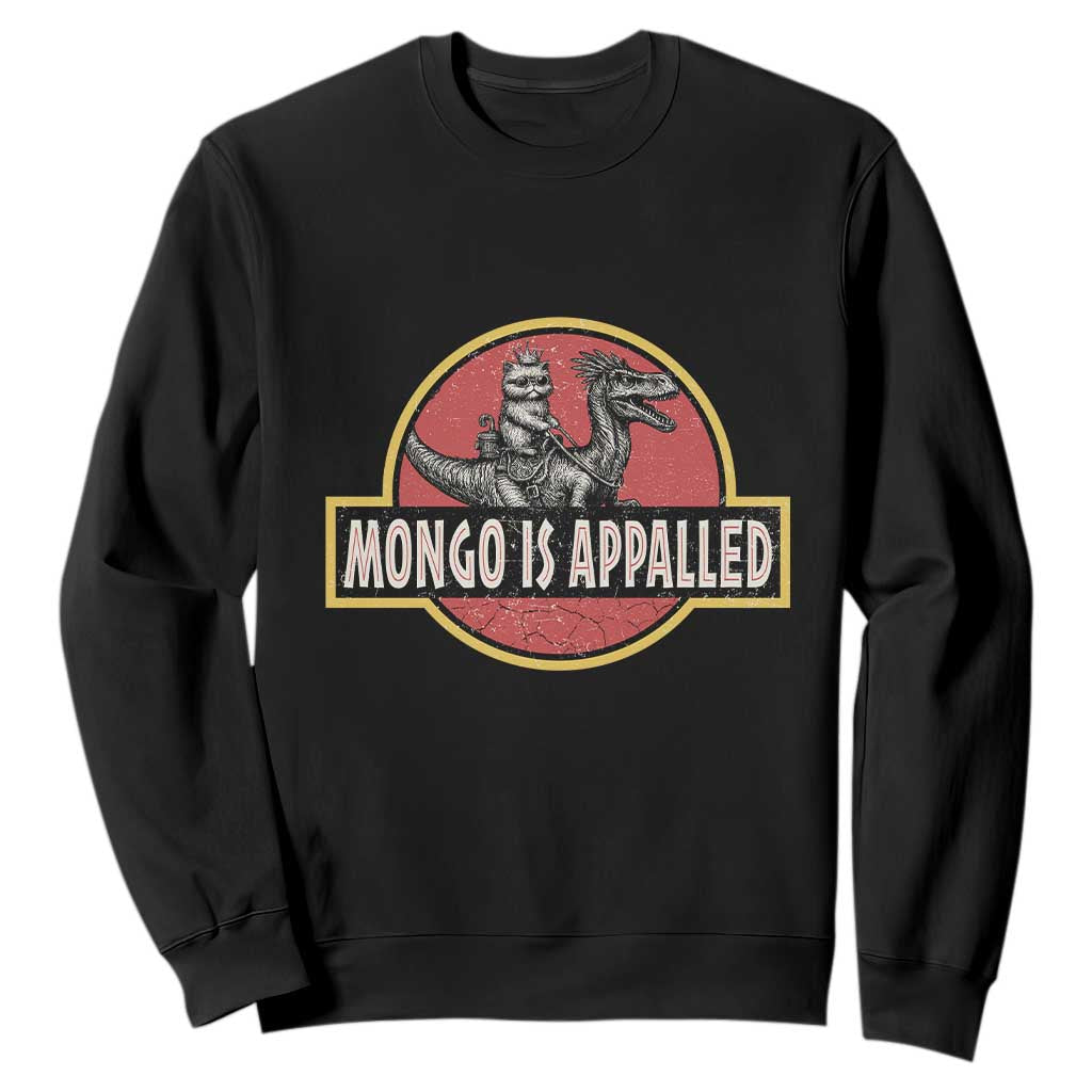 Retro Mongo is Appalled Sweatshirt Princess Cat Riding Dinosaur Book Lover TS14 Black Print Your Wear
