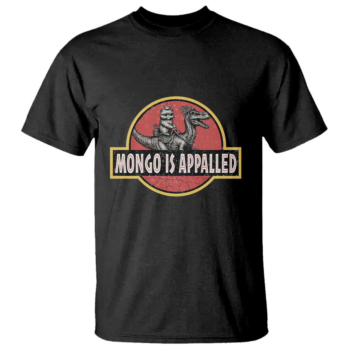 Retro Mongo is Appalled T Shirt Princess Cat Riding Dinosaur Book Lover TS14 Black Print Your Wear