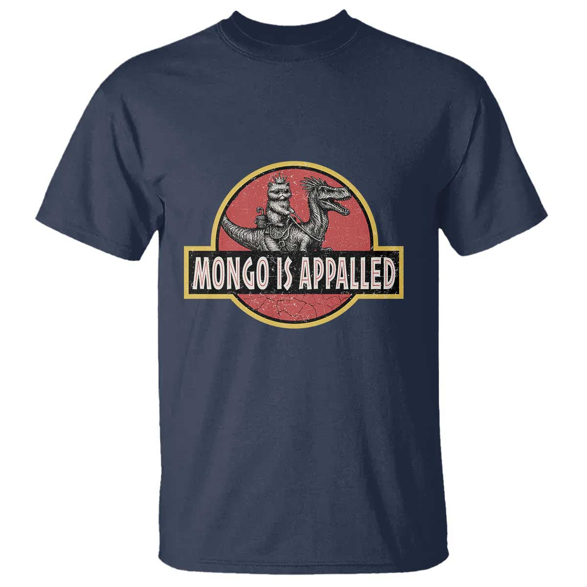Retro Mongo is Appalled T Shirt Princess Cat Riding Dinosaur Book Lover TS14 Navy Print Your Wear