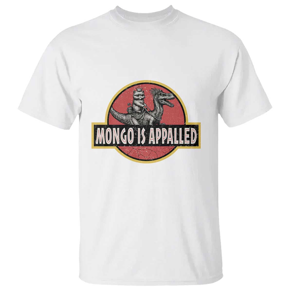 Retro Mongo is Appalled T Shirt Princess Cat Riding Dinosaur Book Lover TS14 White Print Your Wear
