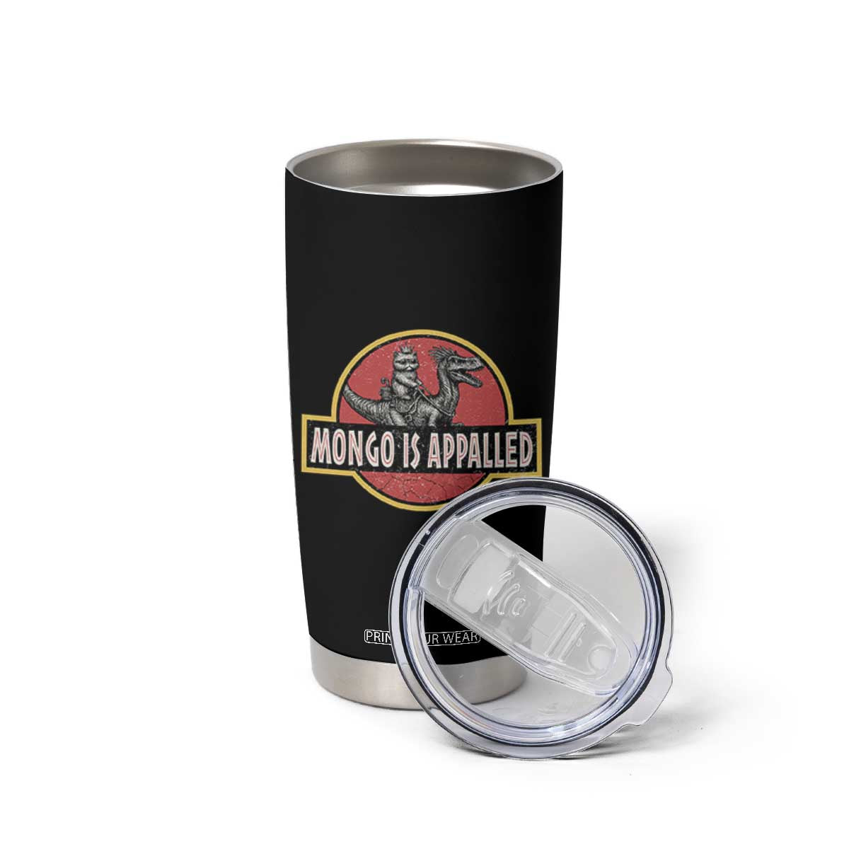 Retro Mongo is Appalled Tumbler Cup Princess Cat Riding Dinosaur Book Lover TS14 Print Your Wear