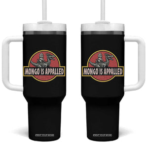 Retro Mongo is Appalled Tumbler With Handle Princess Cat Riding Dinosaur Book Lover TS14 One Size: 40 oz Black Print Your Wear