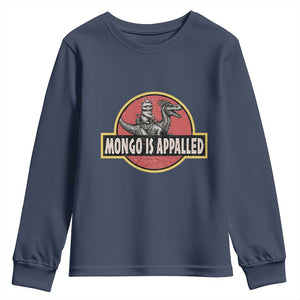Retro Mongo is Appalled Youth Sweatshirt Princess Cat Riding Dinosaur Book Lover TS14 Navy Print Your Wear