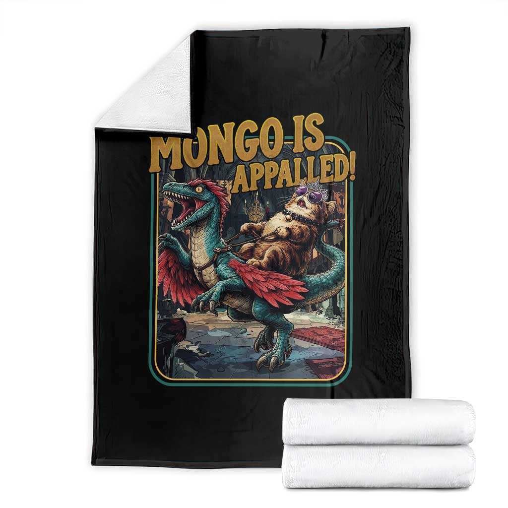 Mongo is Appalled Throw Blanket Vintage Princess Cat Riding Dinosaur Sci-Fi Book Lover TS14 Black Print Your Wear