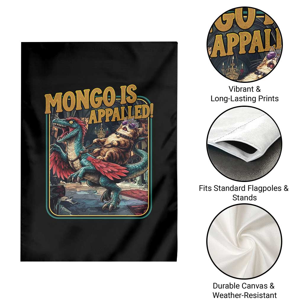 Mongo is Appalled Garden Flag Vintage Princess Cat Riding Dinosaur Sci-Fi Book Lover TS14 Print Your Wear
