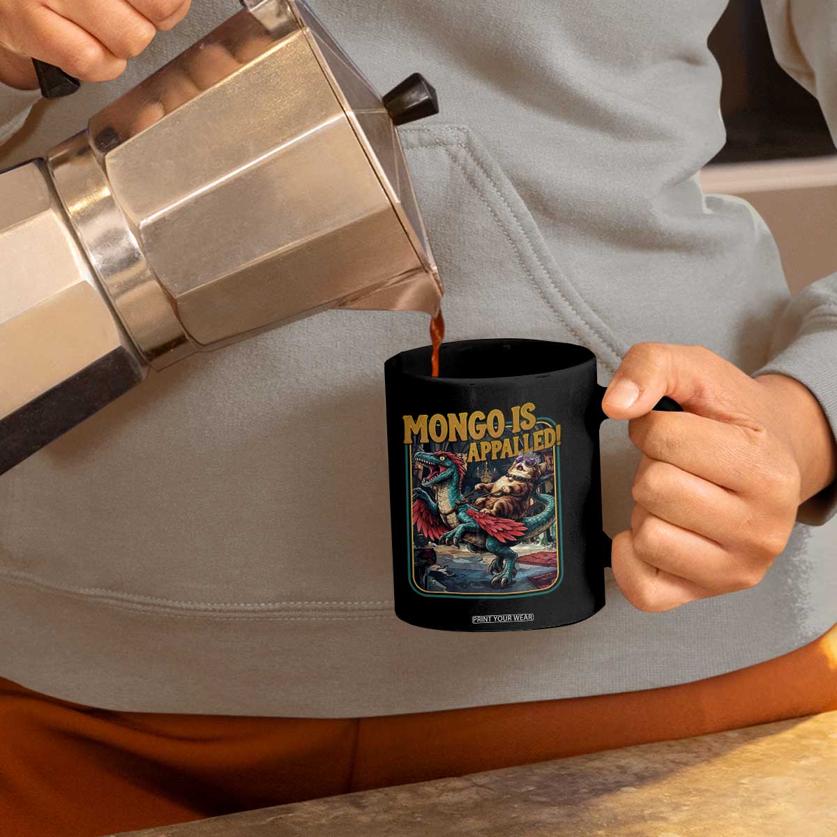 Mongo is Appalled Coffee Mug Vintage Princess Cat Riding Dinosaur Sci-Fi Book Lover TS14 Print Your Wear