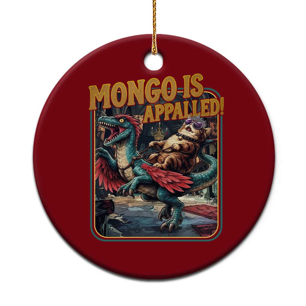 Mongo is Appalled Ceramic Ornament Vintage Princess Cat Riding Dinosaur Sci-Fi Book Lover TS14 1pc Red Print Your Wear