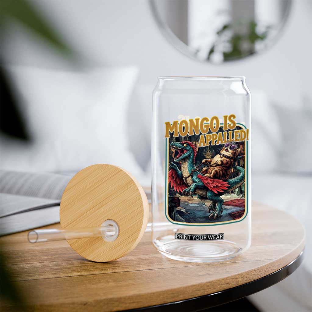 Mongo is Appalled Glass Can Vintage Princess Cat Riding Dinosaur Sci-Fi Book Lover TS14 Print Your Wear