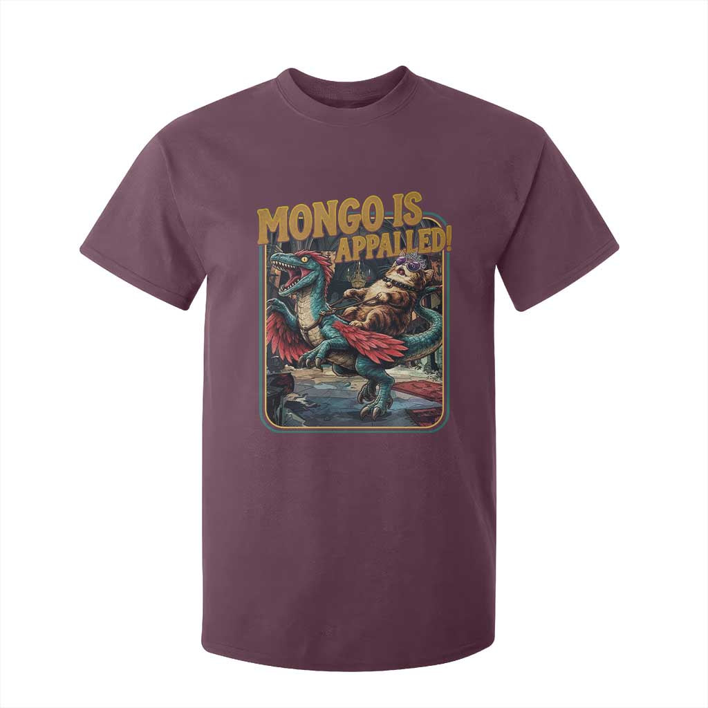 Mongo is Appalled T Shirt For Kid Vintage Princess Cat Riding Dinosaur Sci-Fi Book Lover TS14 Maroon Print Your Wear