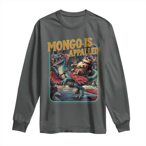 Mongo is Appalled Long Sleeve Shirt Vintage Princess Cat Riding Dinosaur Sci-Fi Book Lover TS14 Dark Heather Print Your Wear