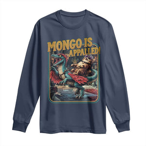 Mongo is Appalled Long Sleeve Shirt Vintage Princess Cat Riding Dinosaur Sci-Fi Book Lover TS14 Navy Print Your Wear